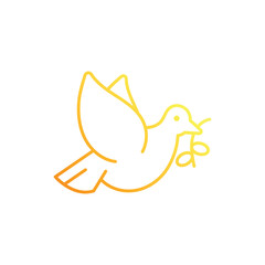 Peace Dove Gradient Line Icon