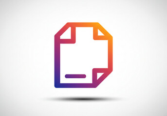 Modern document icon with vibrant gradient for digital business and data management
