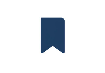 Elegant navy blue bookmark icon symbolizing saved content, favorites, or important information