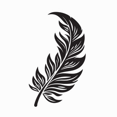 Obraz premium Detailed Black White Chicken Feather Vector Image on white background