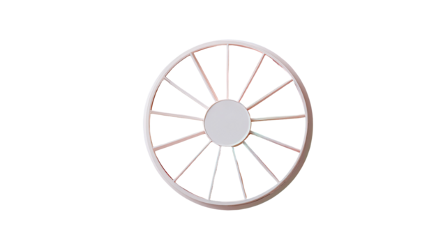 Pale pink wheel, spokes radiate - Powered by Adobe