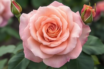 Beautiful pink rose close up blooming flower nature romantic