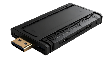 Black rectangular device with ports