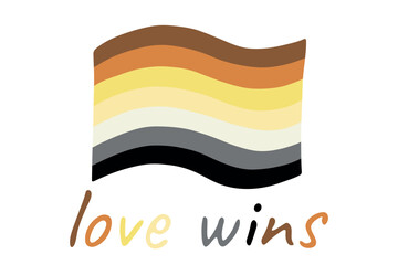 Colorful Bear brotherhood pride flag Happy pride day LGBTQ community Pride Month Vector hand drawn doodle for posters, stickers, logo, cards