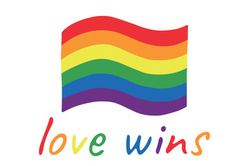 Colorful Gay pride flag Happy pride day LGBTQ community Pride Month Vector hand drawn doodle for posters, stickers, logo, cards