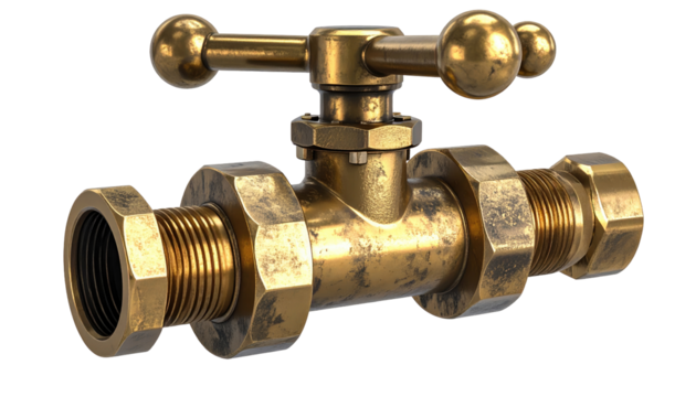 Antique brass pipe fitting