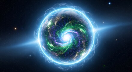 Obraz premium Earth Energy Field, Powerful Planet, Cosmic Energy.