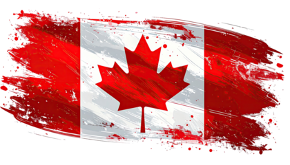 Canada flag, painted style