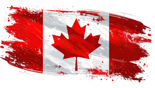Canada flag, painted style
