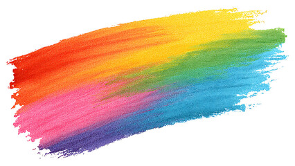 rainbow watercolor brushstroke on transparent background PNG