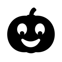 Fototapeta premium Cute Cartoon Pumpkin Icon Vector Silhouette
