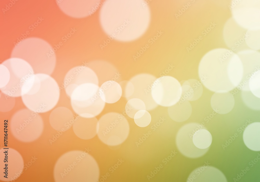 Poster a soft, dreamy background with a smooth gradient from peach to green and warm bokeh lights