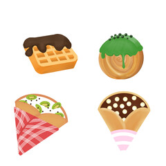 set of icons of food