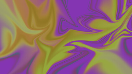 Fototapeta premium Abstract digital artwork with smooth fluid gradients blending deep navy blue, golden yellow, and vibrant magenta. The colors flow together in wavy, liquid-like streaks, creating a soft, surreal, and f