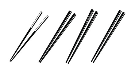 Four pairs of chopsticks arranged diagonally isolated on ready for asian cuisine dining vector