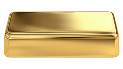 Gold bar, rectangular, gleaming