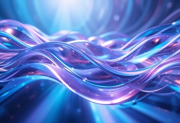 3d rendering of abstract wavy liquid background in blue and pink colors