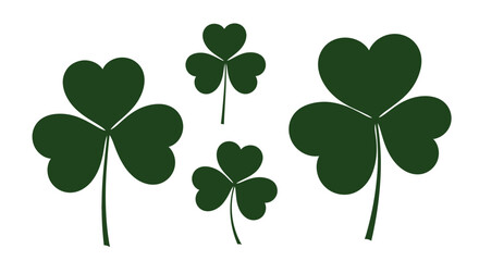Four leaf clover symbols of luck and fortune isolated on for festive designs vector