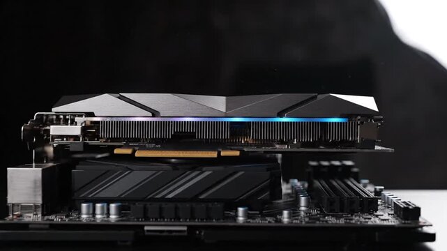Computer ram module closeup