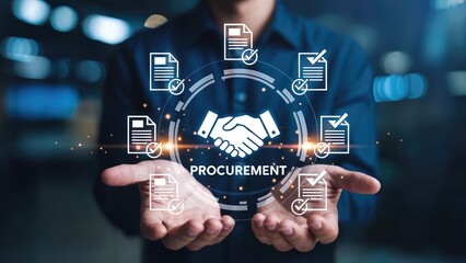 Naklejka premium Secure successful business deals and contracts with professional procurement process management visuals