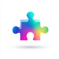Fototapeta premium Colorful puzzle piece isolated symbol illustration design abstract shape creative element