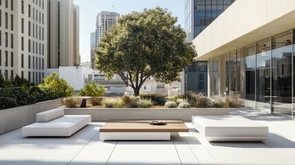 Modern rooftop terrace furnishings