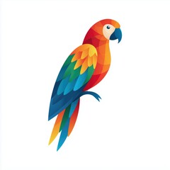 Fototapeta premium Colorful parrot bird tropical wildlife exotic animal illustration isolated design symbol