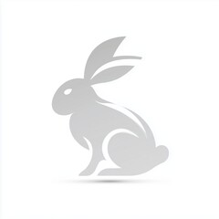 Obraz premium Rabbit silhouette simple animal symbol illustration minimal design on white background