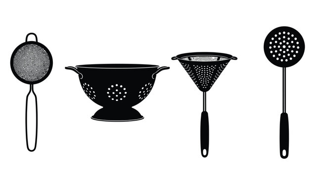 Vintage kitchen utensils collection diverse cooking tools for culinary preparation and presentation vector