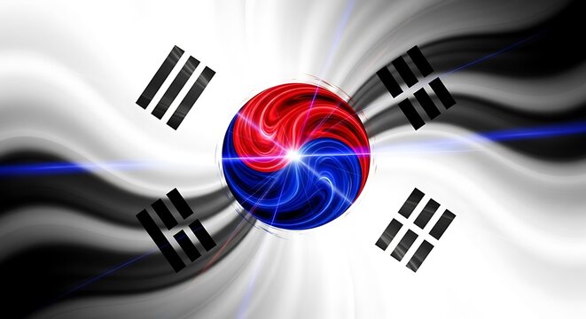 South Korean Flag, Taegeukgi, National Symbol, Design, Art.