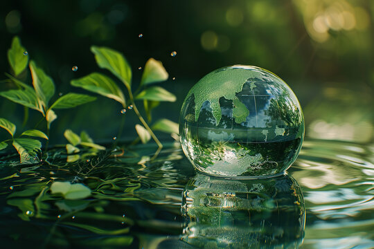 Greeting card with holiday composition for world environment day, abstract vivid composition consists of fictional unreal fantastic vision on background