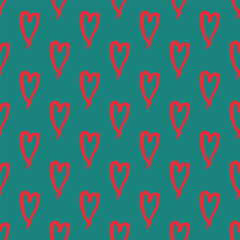 Seamless pattern with hand drawn heart doodle for decorative print, wrapping paper, greeting cards and fabric