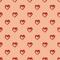 Seamless pattern with hand drawn heart doodle for decorative print, wrapping paper, greeting cards and fabric