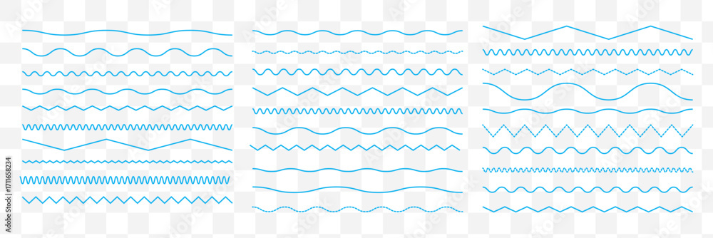 Poster waves line set. wave ornament pattern. set of wavy zigzag lines. wave thin line background. vector z