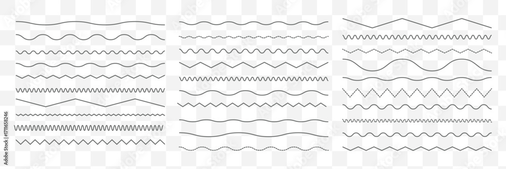 Poster waves line set. wave ornament pattern. set of wavy zigzag lines. wave thin line background. vector z