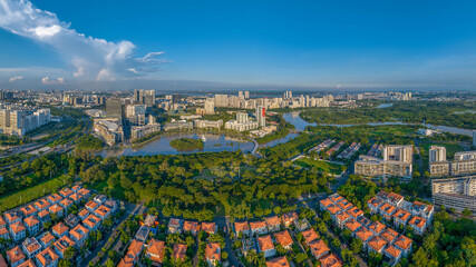 Sunset in Saigon center, Ho Chi Minh city. Vietnam. Photo taken on June, 2025.