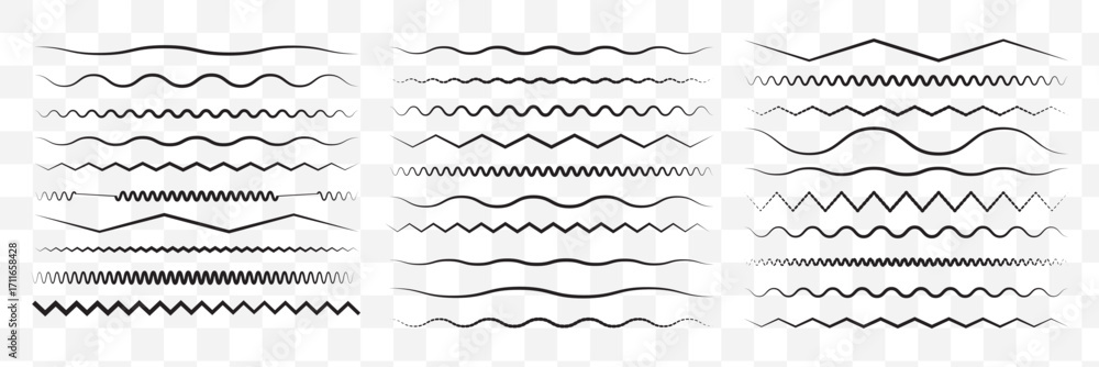 Poster waves line set. wave ornament pattern. set of wavy zigzag lines. wave thin line background. vector z