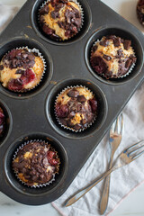 sweet home made chocolate cherry muffins