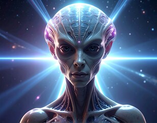 Alien woman, futuristic, serene