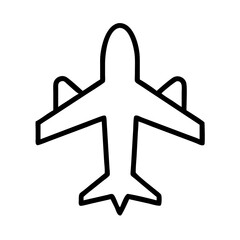 Simple outline of an airplane isolated on transparent background
