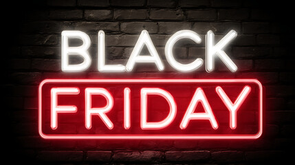 Fototapeta premium Black Friday Neon Sale Sign