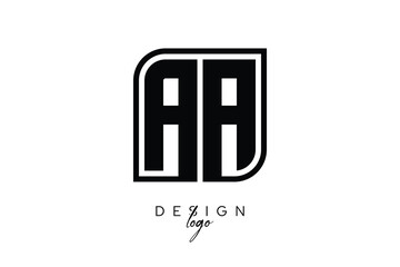 Obraz premium AA Block Monogram Logo – Bold Geometric Lettermark in Rectangular Style for Modern Branding & Identity