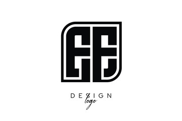 Obraz premium EE Block Monogram Logo – Bold Geometric Lettermark in Rectangular Style for Modern Branding & Identity