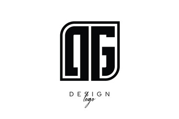 DG Block Monogram Logo – Bold Geometric Lettermark in Rectangular Style for Modern Branding & Identity