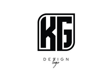 KG Block Monogram Logo &ndash; Bold Geometric Lettermark in Rectangular Style for Modern Branding & Identity