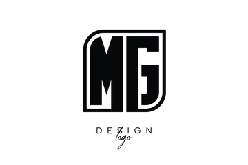 MG Block Monogram Logo – Bold Geometric Lettermark in Rectangular Style for Modern Branding & Identity
