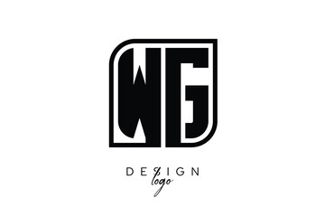 Obraz premium WG Block Monogram Logo – Bold Geometric Lettermark in Rectangular Style for Modern Branding & Identity
