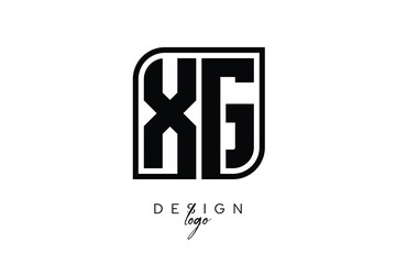 Obraz premium XG Block Monogram Logo – Bold Geometric Lettermark in Rectangular Style for Modern Branding & Identity