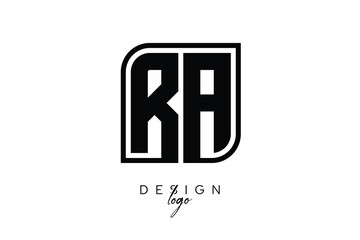 RA Block Monogram Logo – Bold Geometric Lettermark in Rectangular Style for Modern Branding & Identity