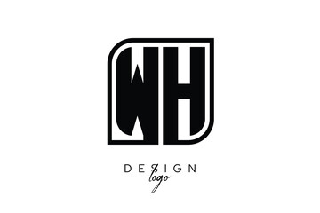 WH Block Monogram Logo – Bold Geometric Lettermark in Rectangular Style for Modern Branding & Identity